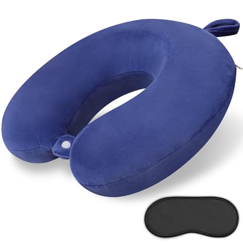 Travel Pillow, Neck Pillows for Airplanes, Memory Foam, Vivid Blue - color: Vivid Blue