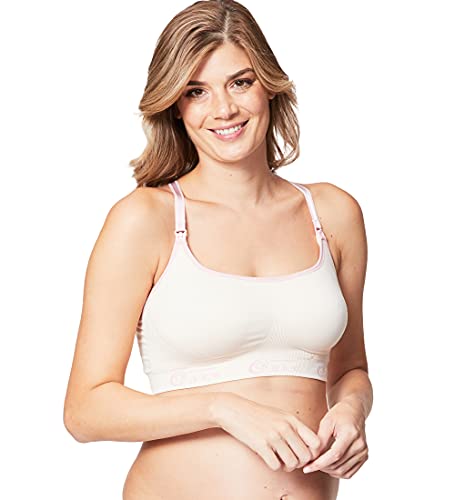 Cake Maternity Cotton Candy Wirefree Nursing Bra for Breastfeeding, Seamless Maternity Sleep Bra - color: Blush, size: Small