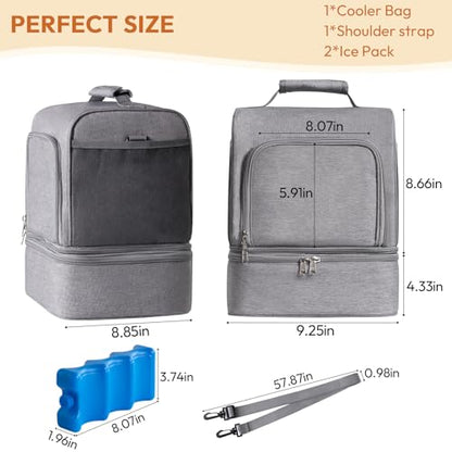 NCVI Breast Pump Backpack, Double Layer Removable, for Spectra/Medela - color: Charcoal