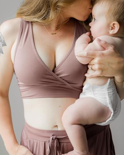 Kindred Bravely French Terry Racerback Nursing & Sleep Bra, Maternity Bra - color: Twilight, size: X-Large