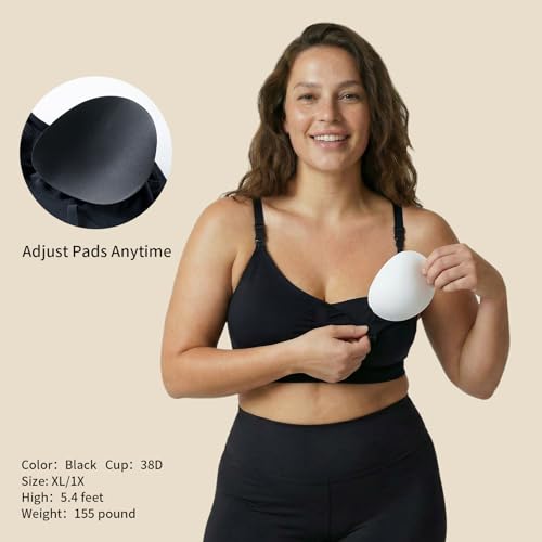 Under Control Nursing Bra 4-Pack - Wireless Maternity & Sleep Bra with Removable Pads - Comfortable Breastfeeding Bra (S-2XL) - color: Black/Coco/White/Coco, size: Small
