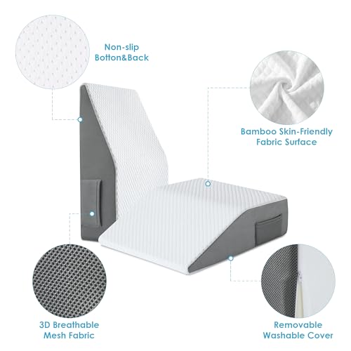 Cozymaker 6-inch Adjustable Leg Elevation Pillows for Swelling Pain Relief - size: Flat Top 6 inch Height