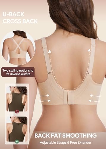 HBselect Nursing Bras for Breastfeeding 3 Pack Women Maternity Jelly Bras - color: 3pack(black/Nude/Pink), size: X-Large