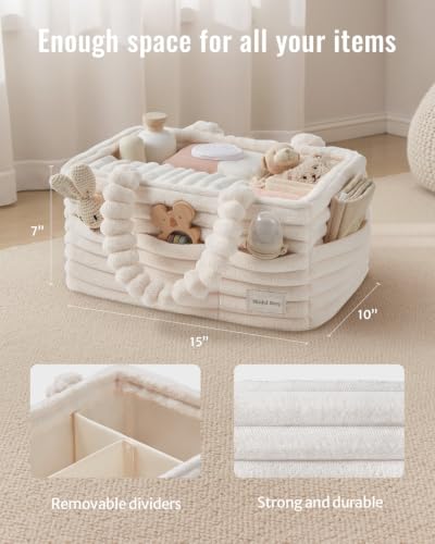 Blissful Diary Flannel Diaper Caddy Organizer & Gift Packaging, Cream Beige - color: Cream Beige