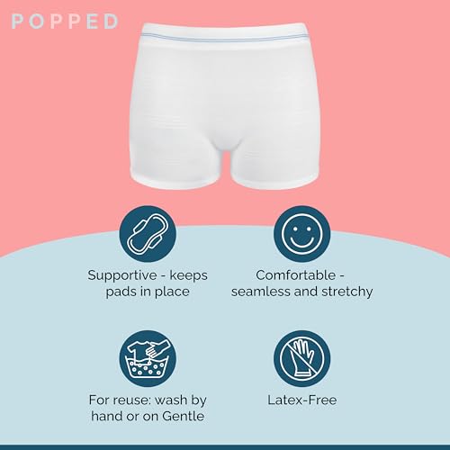 Popped Disposable Postpartum Mesh Underwear for Women, High Waist, 5 Pack