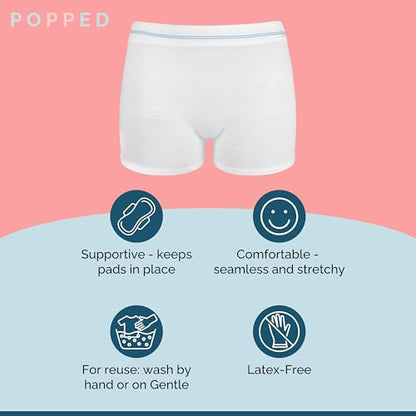 Popped Disposable Postpartum Mesh Underwear for Women, High Waist, 5 Pack