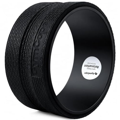 GymCope Back Roller Wheel 10 Inch Spine-Safe Groove, for Deep Back Stretch - color: Black, size: 10 Inch-Medium