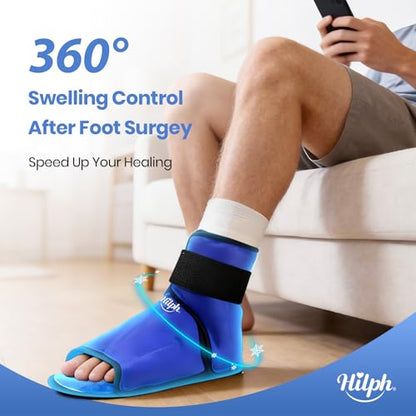 Hilph Foot Ankle Ice Pack Wrap for Injuries, Ice Boot for Surgery Recovery - size: Medium