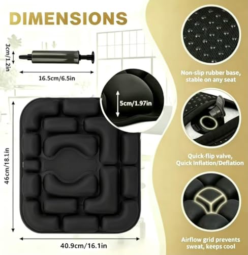 Inflatable Travel Cushion, Airplane Seat Cushion for Long Flights