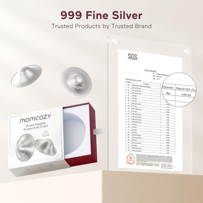 Momcozy 999 Silver Nursing Cups,Perforated Breathable Design, XXL Size - size: 2X-Large-Hole