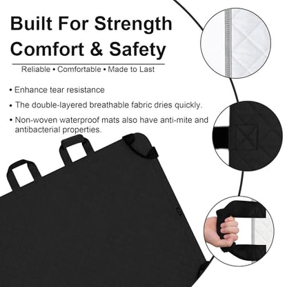 SPRING SEAON Positioning Bed Pad with 8 Handles and 4 Soft Handle Pads - color: Black