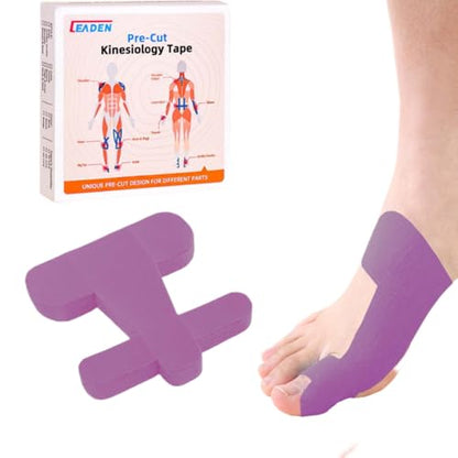 Precut Kinesiology Tape for Bunion, 40 Pcs, Purple - color: Purple
