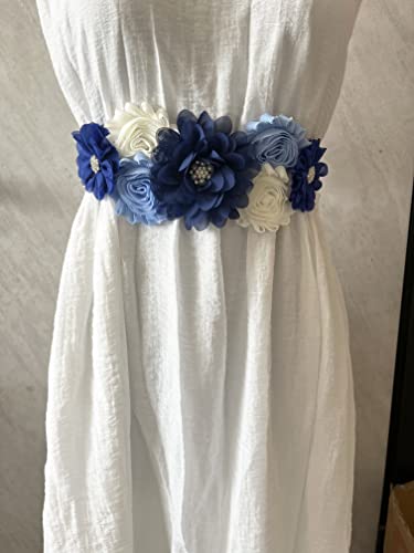 Wedding flowers sash belt Pregnancy sash maternity sashes - color: Royal Blue