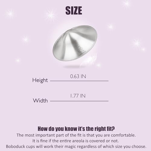 Boboduck Silver Nursing Cups - Silver Nipple Covers Breastfeeding for Protect and Soothe Sore Nipples, Silver Nipple Shields for Nursing Newborn, Nursing Pads Breastfeeding Newborn Essentials