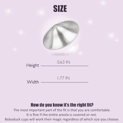 Boboduck Silver Nursing Cups - Silver Nipple Covers Breastfeeding for Protect and Soothe Sore Nipples, Silver Nipple Shields for Nursing Newborn, Nursing Pads Breastfeeding Newborn Essentials