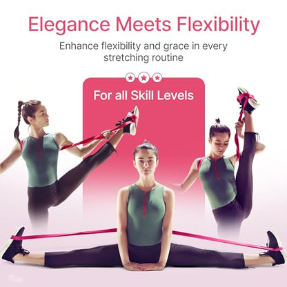 Ballet Stretch Bands Set with Foot Mini Loop, Splits Flexibility Trainer - color: Charm Pink Small