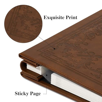 Vienrose Faux Leather Photo Album with Window 30 Sheets Reddish Brown - color: Reddish Brown, size: 30 Sheets/60 Pages