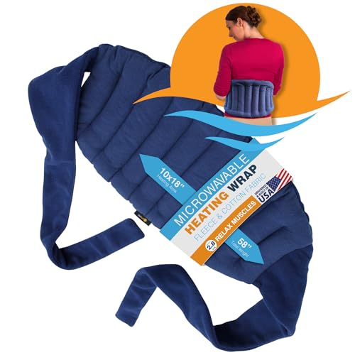 SunnyBay Microwavable Heating Pad, Bean Bag Wrap, 10x18 inch, 2.8 lb - color: 10x18 Lowerback Regular - Navy Blue