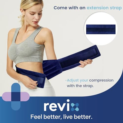 REVIX Microwavable Heating Pad for Back, Adjustable Heat Wrap, Navy - color: Navy
