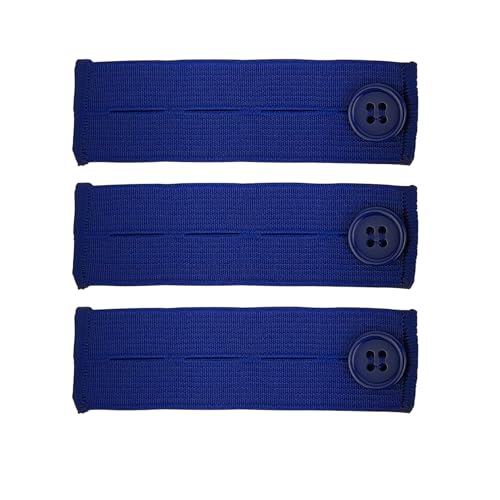 5 Pcs Elastic Pants Button Extender, Waistband Extenders for Men and Women Jeans Skirts Pants - color: Dark Blue