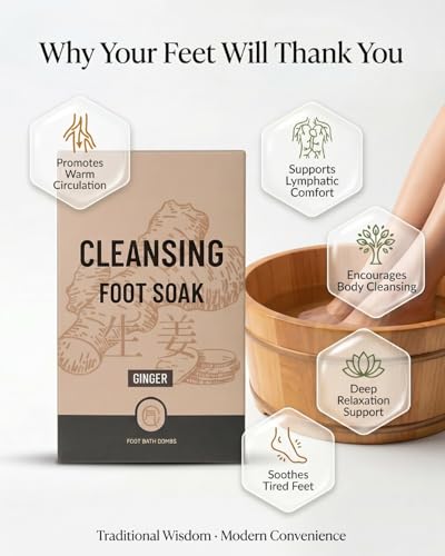 Ginger Foot Soak Balls, Herbal Cleansing Foot Bath for Swollen Feet, 8 Pack