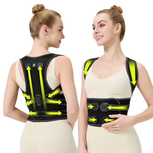 AOFIT Back Brace Posture Corrector for Women, Upgraded Upper Back Support - color: BLACK, size: Medium