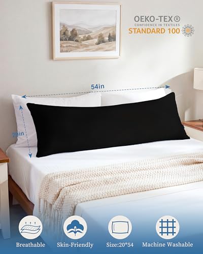 YZ HOME Full Body Pillow Insert -Large Long Bed Pillow for Side Sleeper - color: Black