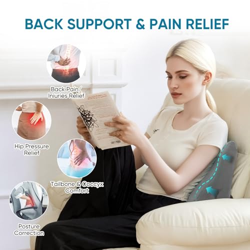 Lumbar Support Pillow for Recliner, Ergonomic Back Support Pillow - color: Grey
