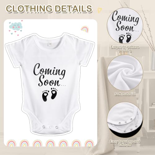 Canlierr 8 Pcs Pregnancy Announcement Felt Letter Board Kit Bodysuit, White - color: White