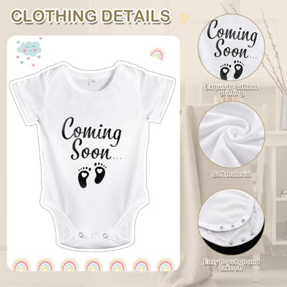 Canlierr 8 Pcs Pregnancy Announcement Felt Letter Board Kit Bodysuit, White - color: White