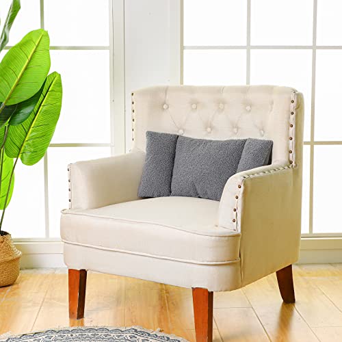 Queekay Fleece Lumbar Support Pillow 3 Section for Office Chair, Gray - color: Gray