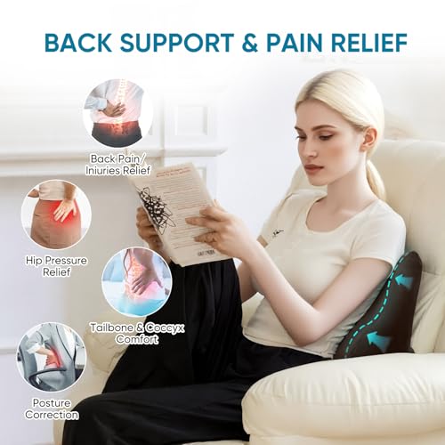 Lumbar Support Pillow for Recliner, Ergonomic Back Support Pillow - color: Coffee
