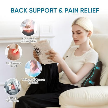 Lumbar Support Pillow for Recliner, Ergonomic Back Support Pillow - color: Coffee