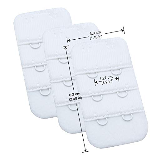Wingslove Womens Bra Extender Bra Band Breathing room 3pcs-Pack Multi-size - color: White, 2 Hook 1/2 Inch