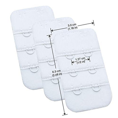 Wingslove Womens Bra Extender Bra Band Breathing room 3pcs-Pack Multi-size - color: White, 2 Hook 1/2 Inch