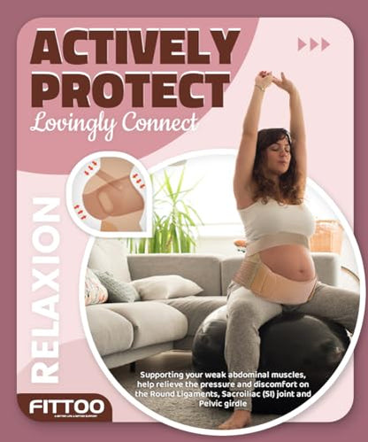 FITTOO Pregnancy Belly Bands for Pregnant Women, 3 in 1 Pregnancy Belt - color: Black, size: Medium