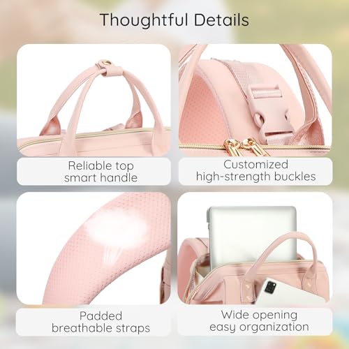 AIJIEKE Large Diaper Bag Backpack, Extra Wide Travel Diaper Bag, Pink - color: Pink