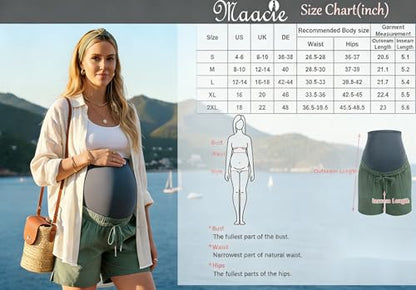 Maacie Maternity 5" Hiking Shorts with Pockets - color: Black, size: X-Large