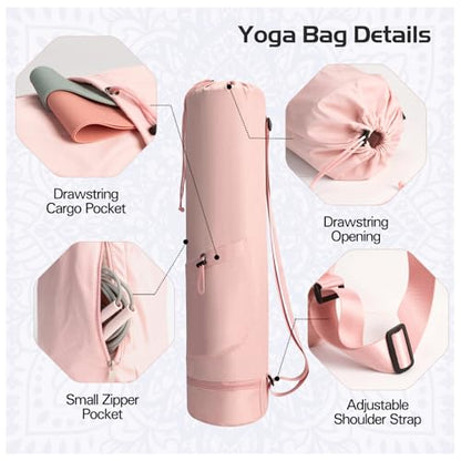 Yoga Mat Bag, Yoga Bag with Adjustable Strap and Pockets - color: Blue