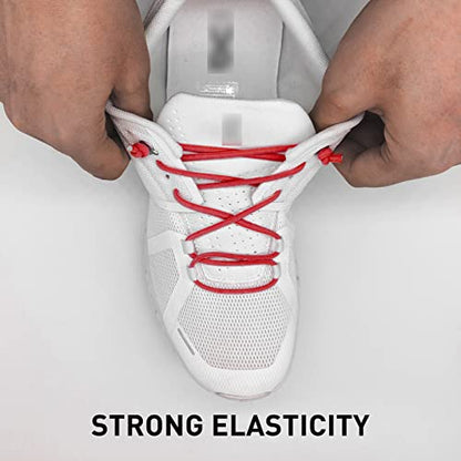 3 Pairs Elastic No Tie Shoe Laces, Stretch Bungee Laces - color: White+red+pink