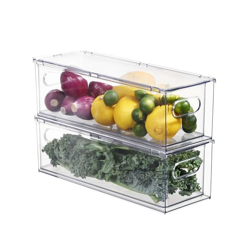 Fridge Organizers and Storage Pull Out Drawer, 2 Small - size: 2 Small