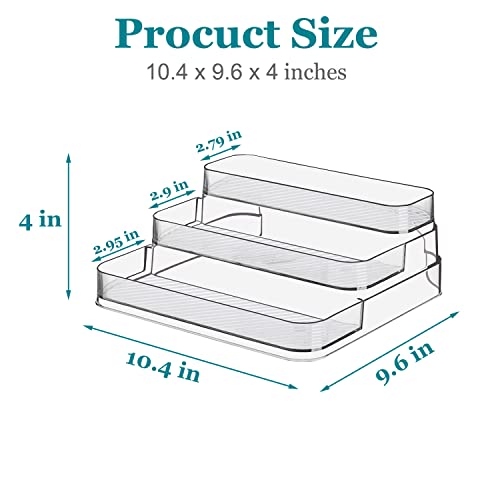 2pcs Acrylic Rack, No Assembly Clear 3 Tier Condiment Bottle Shelf Vanity Organizer for Cabinet Kitchen Bathroom - size: 2pcs