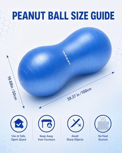 INPANY Peanut Exercise Ball for Labor, Physical Therapy & Fitness - color: Blue