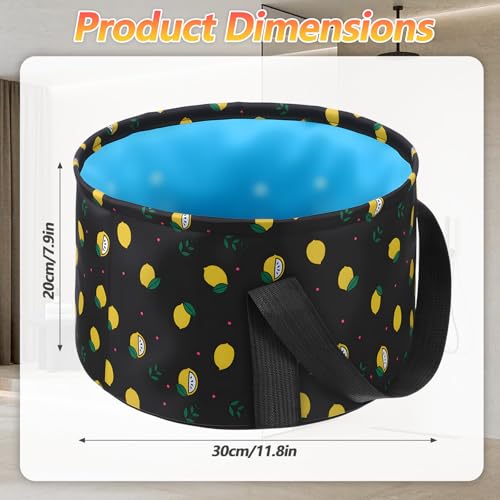 Foldable Bucket for Soaking Feet, Portable Foot Bath Tub Spa Basin - color: Black