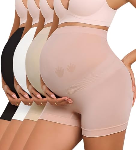 Maternity Shapewear Underwear for Under Dress Seamless Pregnancy Shorts Over Bump Belly Support Panties - size: X-Large