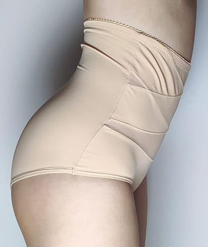 Postpartum Compression Underwear for Women High Waisted Lightweight Breathable C Section Recovery Panties - color: Beige, size: Medium