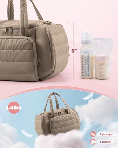 Marscamd Quilted Breast Pump Bag Compatible with Spectra S1 and S2 - color: Camel