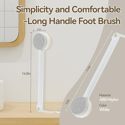 Extra Long Handle 2 in 1 Pumice Stone for Feet Callus Dead Skin Remover