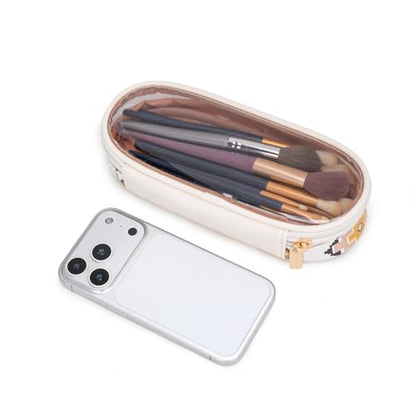 Wrangler Travel Makeup Bag 2pcs Set Cosmetic Bag with Makeup Brush Holder - color: Aztec-Tan
