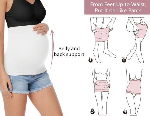 Rheane Pregnancy Belly Support Band Maternity Belly Band (Black+White 1) - color: B. White+Black, size: 1
